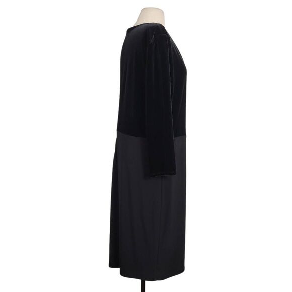 Lauren Ralph Lauren Velvet Faux Wrap Sheath Dress Sz‎ 16 Black Modest Wedding - Picture 6 of 12